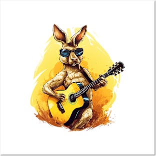 kangaroo guitarist Posters and Art